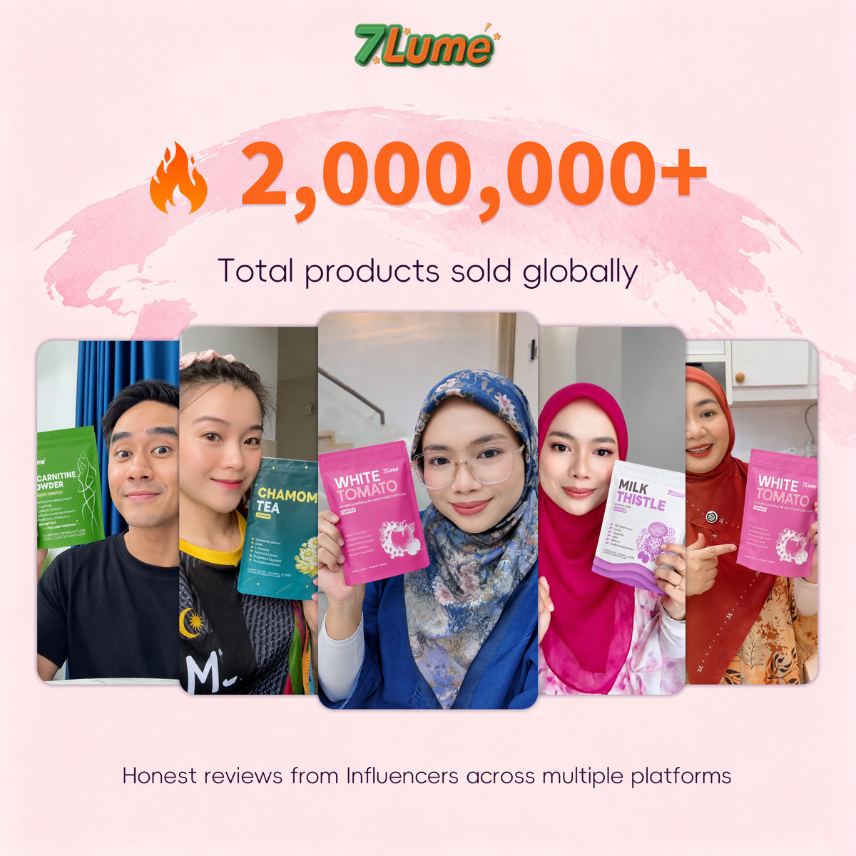 7LUME White Tomato 5600mg supplement cerahkan kulit, pcos UTI supplement
