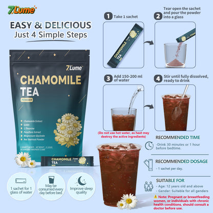 How to use 7Lume Chamomile Drink – take 1 sachet before sleep, add water, stir and drink