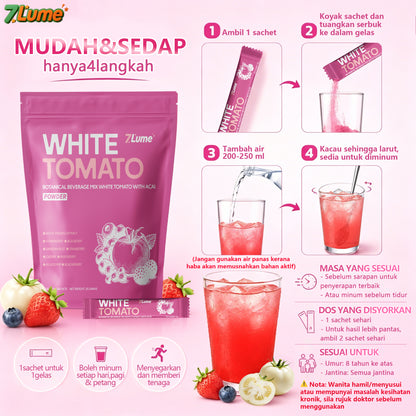 7LUME White Tomato 5600mg supplement cerahkan kulit, pcos UTI supplement